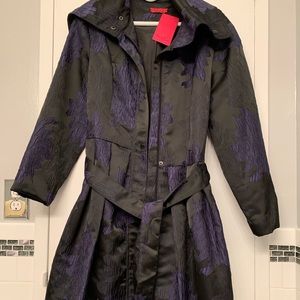 Saint Gil Paris coat, black &special blue flowers